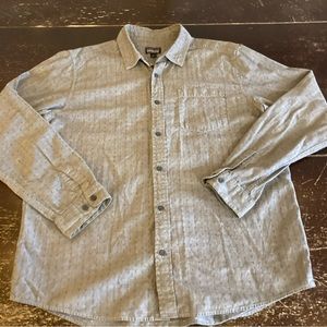 Patagonia Button Up Shirt Men's Large Long Sleeve Gray Organic Cotton outdoor
